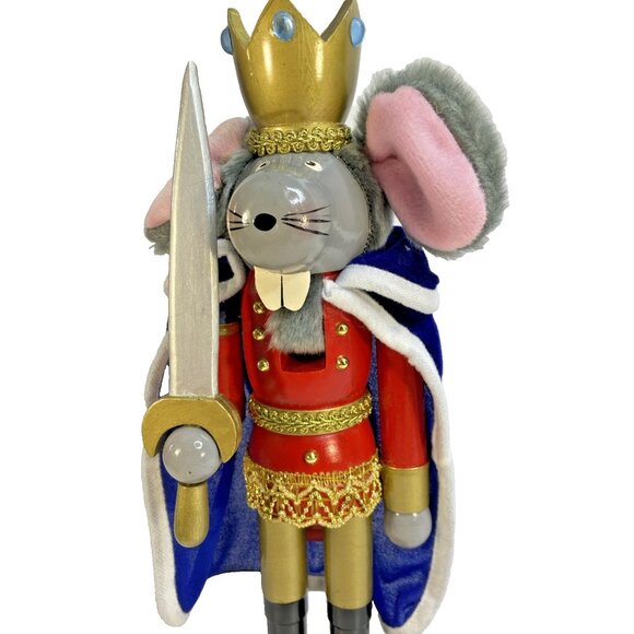 Mouse King Wood Nutcracker Ballet Christmas Decoration Whimsical Holiday 14 in - Picture 1 of 9